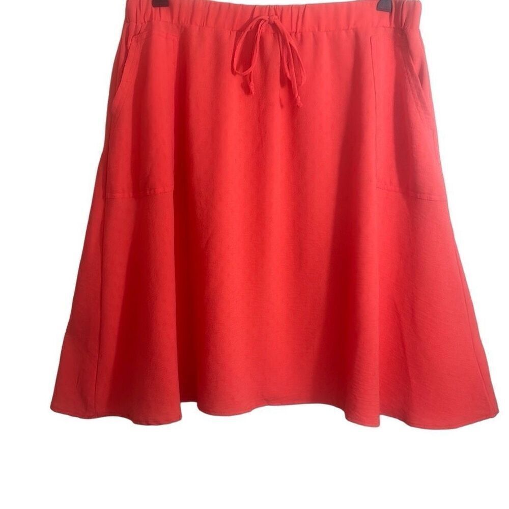 Soho rich coral orange swing skirt with pockets and stretch waist XL